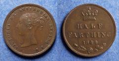 World Coins - United Kingdom, Victoria 1844, Copper Half Farthing