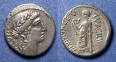 Ancient Coins - Roman Republic, Man Acilius Glabrio 49 BC, Silver Denarius