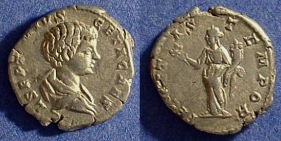Ancient Coins - Geta as Caesar 198-208AD Denarius