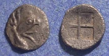 Ancient Coins - Ionia, Teos 460-420 BC, Tetartemorion