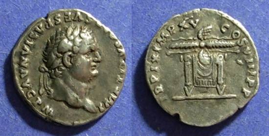 Ancient Coins - Roman Empire, Titus 79-81, Denarius
