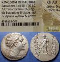 Ancient Coins - Bactria, Eukratides II 145-140 BC, Silver Tetradrachm