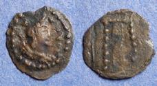 Ancient Coins - Hephthalite, Napki Malik Type Circa 550, Bronze 1/4 Drachm
