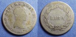 World Coins - Italy, Lucca, Carlo Ludovico di Borbone 1824-47 ( 1837 ), Silver Lire