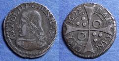 World Coins - Spain, Barcelona, Charles II 1665-1700 (1698), Silver Real