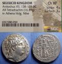 Ancient Coins - Seleucid Kingdom, Antiochos VII 138-129 BC, Silver Tetradrachm