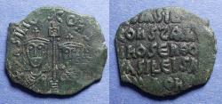 Ancient Coins - Byzantine Empire, Basil I 867-886, Bronze Follis