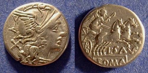 Ancient Coins - Roman Republic - Saufeia 1 Denarius - 152 BC