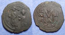 Ancient Coins - Byzantine Empire, Heraclius 610-641, Bronze Follis