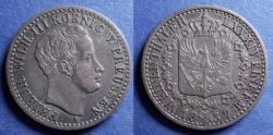 World Coins - Germany, Prussia, Friedrich Wilhelm III 1837 A, Silver 1/6 Taler