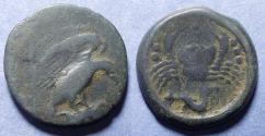 Ancient Coins - Sicily, Akragas 425-406 BC, Bronze Hemilitron