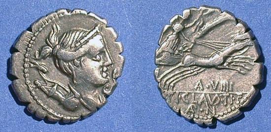 Ancient Coins - Republic Denarius - Claudia 6 - 79 BC