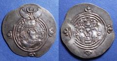 Ancient Coins - Sasanian Kingdom, Khusro II 590-628, Silver Drachm