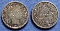 Us Coins - United States,  1894, Silver Barber Dime F15