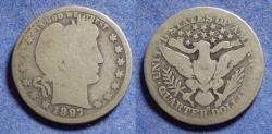 Us Coins - United States,  1897-O, Silver Barber Quarter, AG3