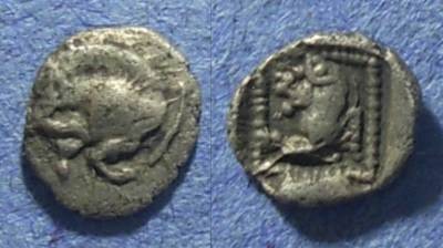 Ancient Coins - Caria / Lycia , Uncertain Circa 500-460 BC, Hemiobol