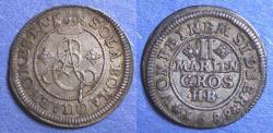 World Coins - Germany, Bruns-Calen-Hannover, Ernst August 1689 HB, Silver 2 Mariengroschen