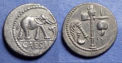 Ancient Coins - Roman Imperatorial, Julius Caesar Struck 49/8 BC, Silver Denarius