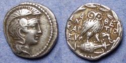 Ancient Coins - Attica, Athens 130/130 BC, Silver New Style Drachm