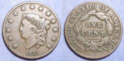 Us Coins - United States,  1831, Medium letters,  Large Cent