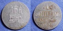 World Coins - Germany, Hamburg 1840, Silver 1 Schilling