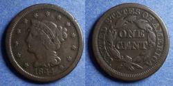 Us Coins - United States,  1844,  Braided Hair Cent