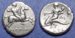 Ancient Coins - Calabria, Tarentum 272-240 BC, Silver Nomos