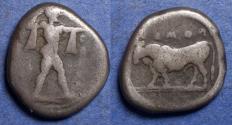 Ancient Coins - Lucania, Poseidonia 445-420 BC, Silver Nomos