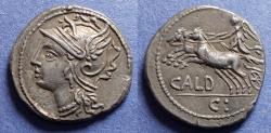 Ancient Coins - Roman Republic, C Coelius Caldus 104 BC, Silver Denarius