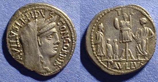 Ancient Coins - Roman Republic Denarius 62BC Aemilia 10
