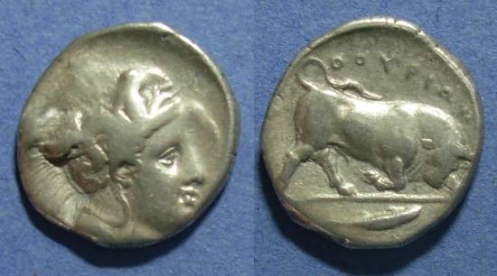 Ancient Coins - Thourioi, Lucania 350-300 BC, Nomos