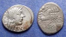 Ancient Coins - Roman Republic, M Fannius 123 BC, Silver Denarius