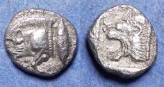 Ancient Coins - Mysia, Kyzikos 450-400 BC, Silver Trihemiobol