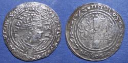 Ancient Coins - Turko-Hephthalite, Sandan Vakhu Deva Circa 725, Silver w/ gold plug Drachm