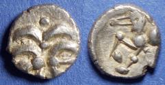 Ancient Coins - Celts, Central Europe Circa 75 BC, Silver "Bushel" type quinarius