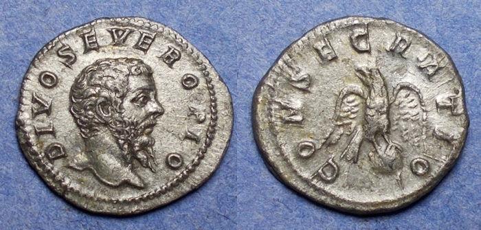 Ancient Coins - Roman Empire, Divo Septimius Severus d. 211AD, Denarius