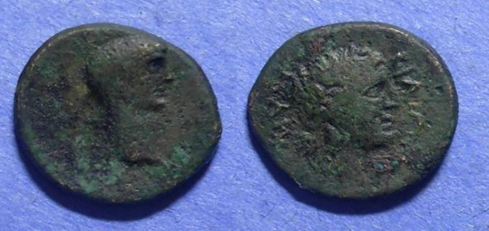 Ancient Coins - Myrina, Aeolis, Claudius 41-54 AD, AE 18x15
