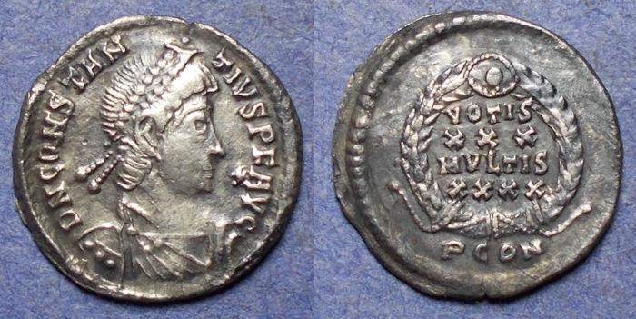 Ancient Coins - Roman Empire, Constantius II 337-361, Silver Siliqua
