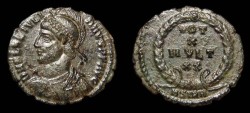 Ancient Coins - Julian II, AE-3. Sirmium. Vows within Wreath. Nice EF