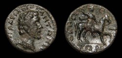 Ancient Coins - Antoninus Pius, AE-Assarion. Odessus, Thrace. Horseman. Very Rare!