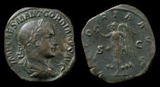 Ancient Coins - Gordian III, 238-244 AD. Large AE sestertius, 238-239 AD. VICTORIA AVG S-C