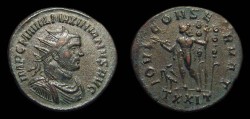 Ancient Coins - Maximianus, Antoninianus, AD 290-1. Ticinum. Jupiter w/ Standards. VF, pleasing style!