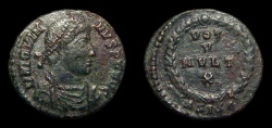 Ancient Coins - Jovian, AE-3. Siscia. 1st Officina. 2.85g. Vows. VF