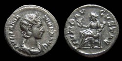 Ancient Coins - Julia Mamaea, AR Denarius. AD 231. Rome. Juno. EF