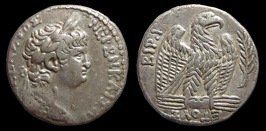 Nero, AR Tetradrachm.Yr 10, AD 63-4/ Antioch, Syria. Eagle. Nice VF