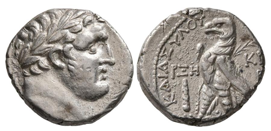 Phoenicia, Tyre. 126 BC-AD 68. Silver Half Shekel. Biblical Temple