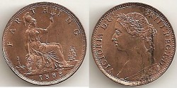 World Coins - Great Britain 1888 Farthing Red Unc