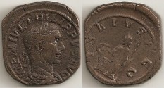 Ancient Coins - Philip I Sestertius Squared Planchet