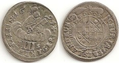 World Coins - Germany Trier 1694 AR 1/2 Petermenger