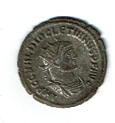 Ancient Coins - Diocletian, 3.92 g, AD 284-305, Antoninianus, Crescent over S, Antioch mint, RIC 6222